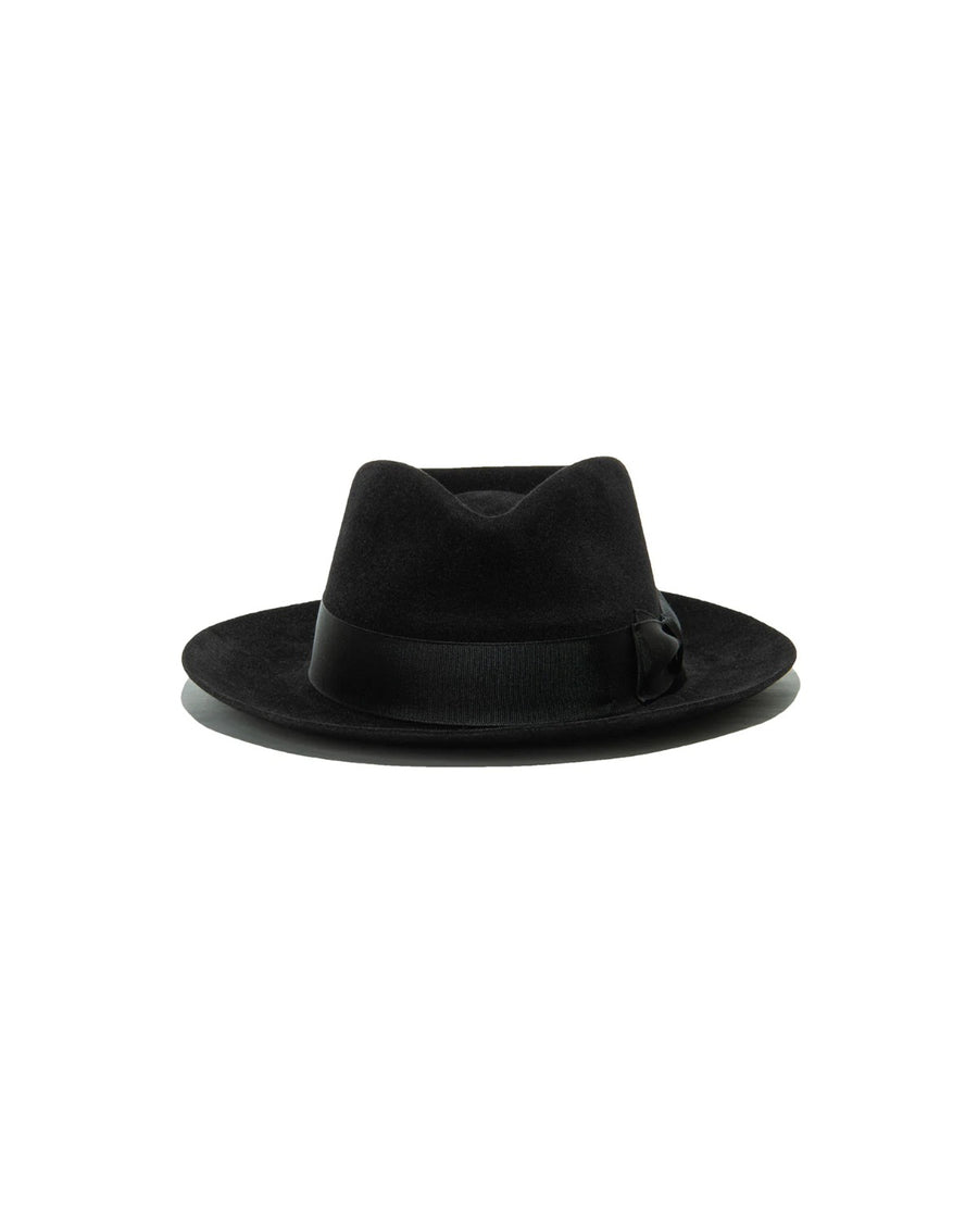 POLKAP RABBIT FUR FELT HAT - Black