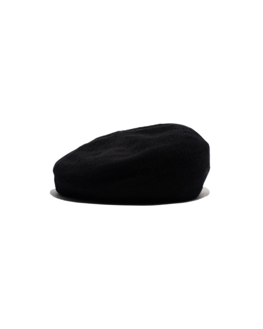 COTTON BIG BERET - Black
