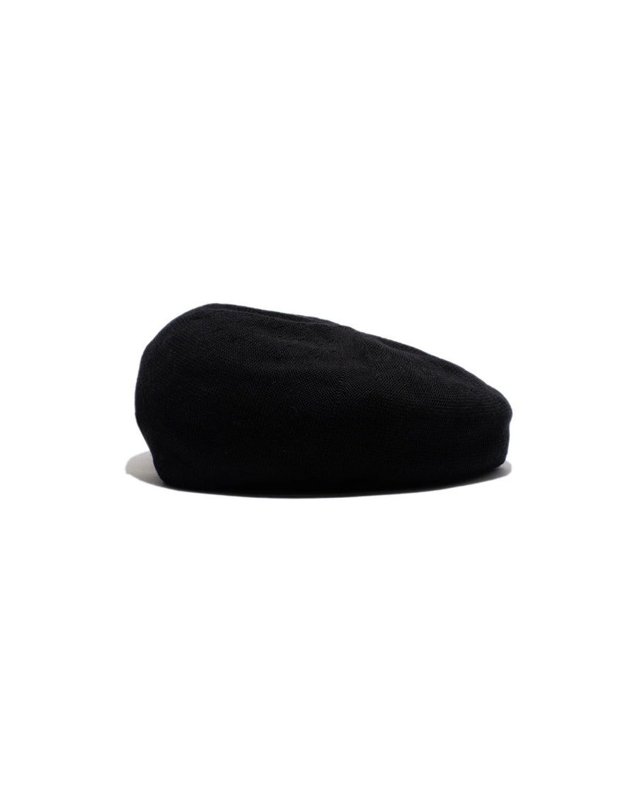 COTTON BIG BERET - Black