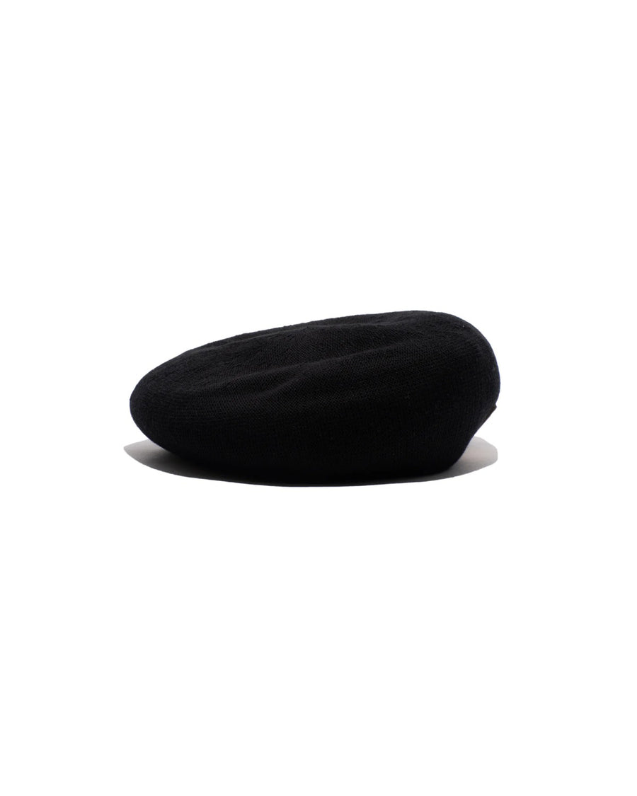 COTTON BASIC BERET - Black