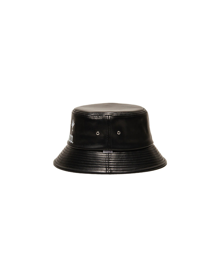LEATHER HAT - Black