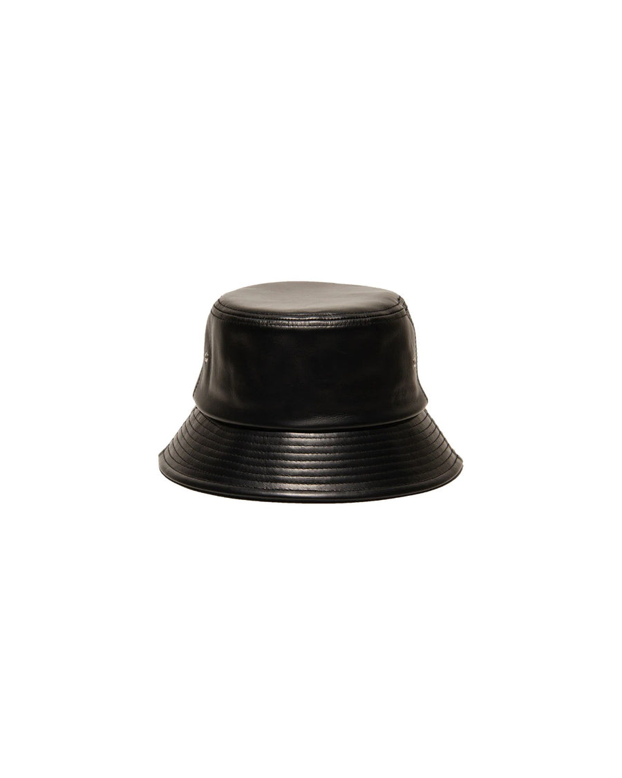 LEATHER HAT - Black
