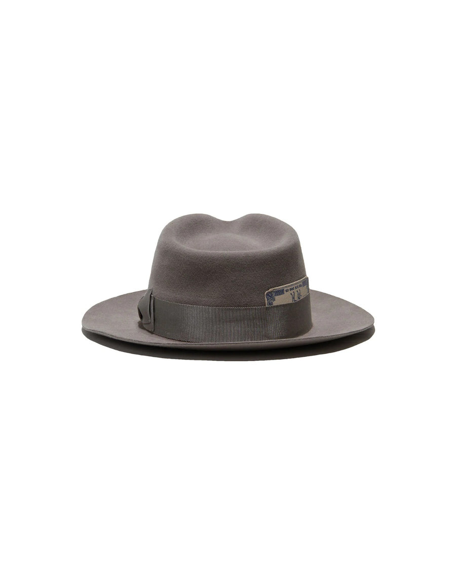 POLKAP RABBIT FUR FELT HAT - L.Grey