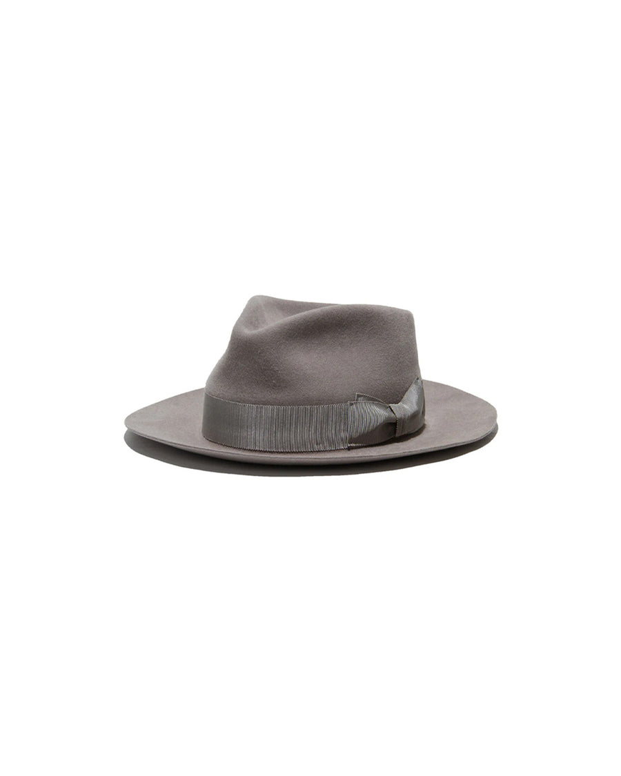 POLKAP RABBIT FUR FELT HAT - L.Grey